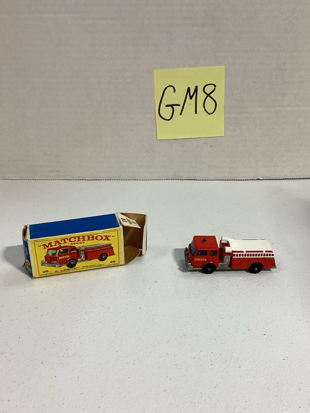 Matchbox Red and White Die-Cast Fire Engine Toy with Original Box